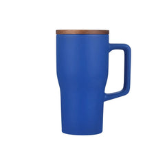 18 oz Ceramic Travel Style Mug with Wood Lid