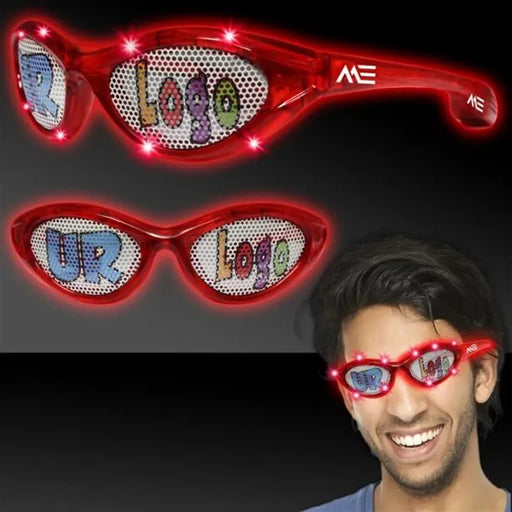 Light-Up Red Imprinted-Lens Sunglasses
