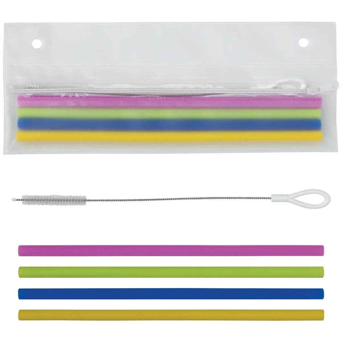 Reusable Silicone Straw Set