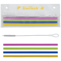 Reusable Silicone Straw Set