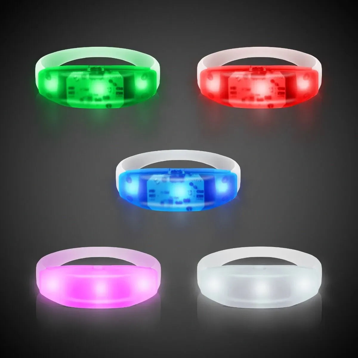 Sound-Activated Light-Up Stretch Bracelet — Pink