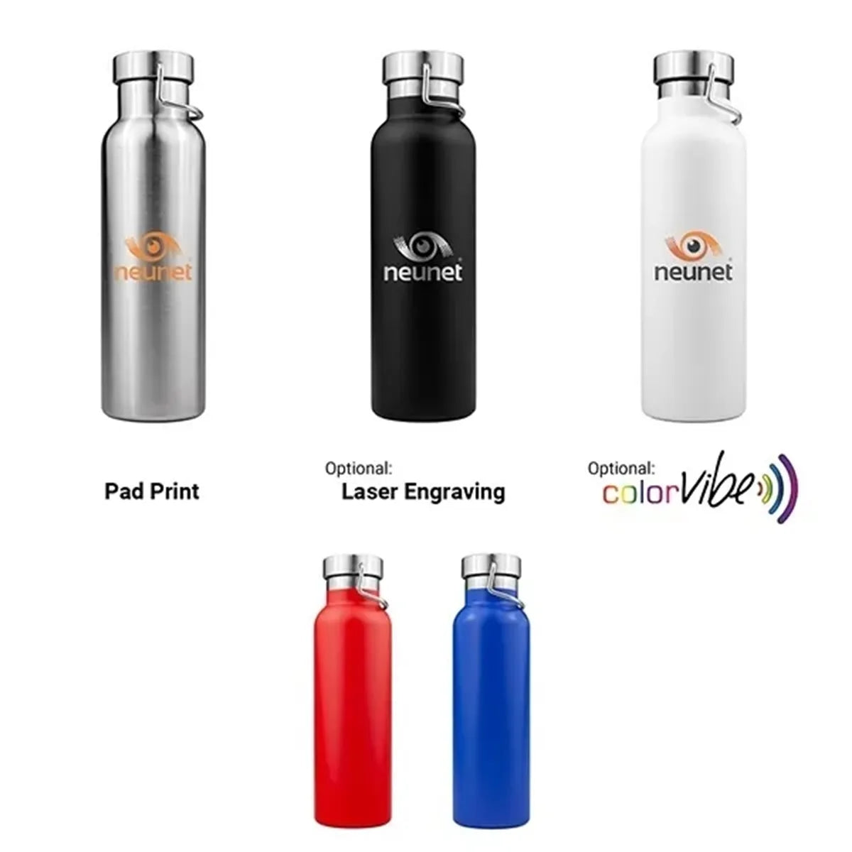 20oz Powder Coated Vacuum Seal Bottle w/ Steel Top