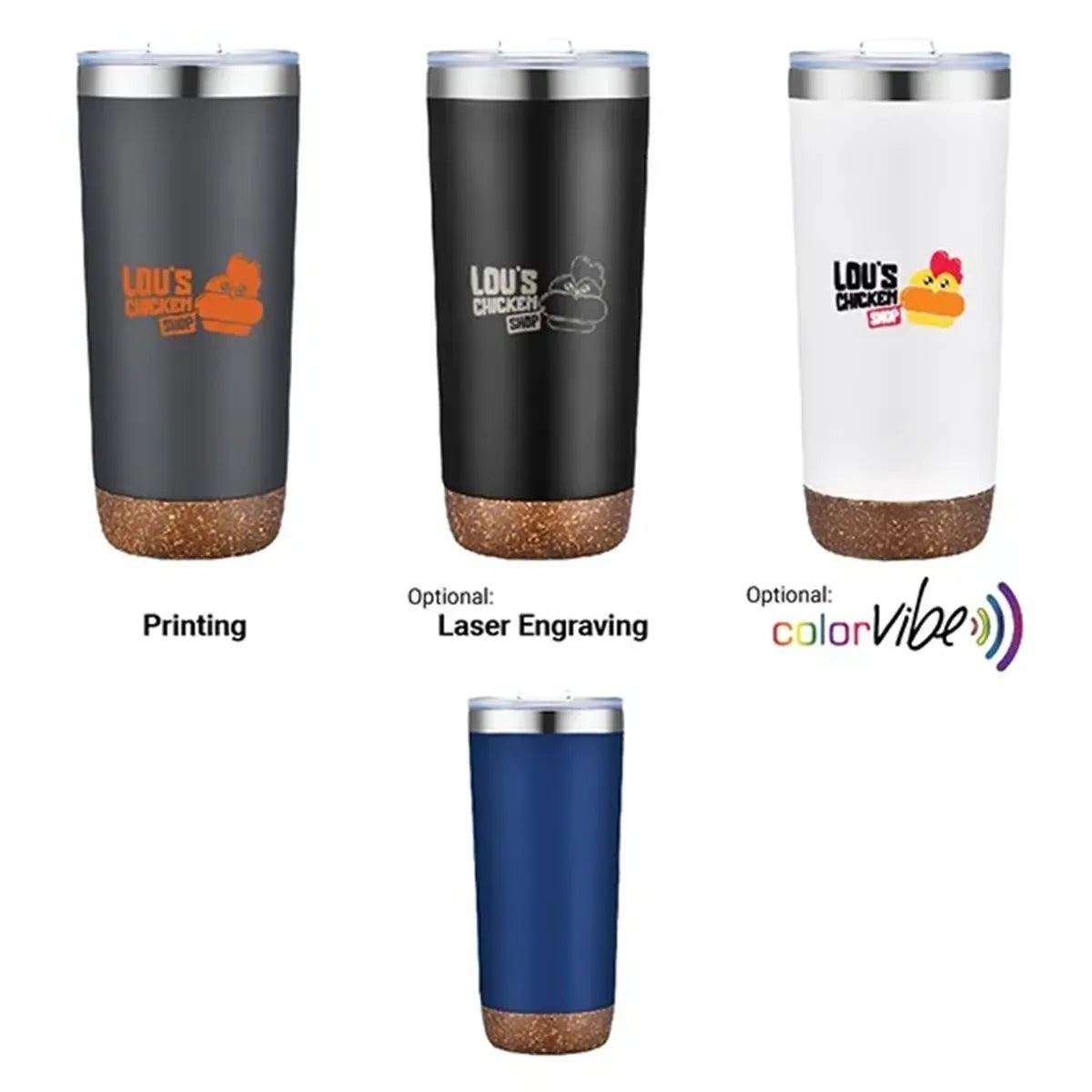 20 Oz. Vacuum Tumbler with Cork Bottom
