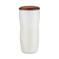12 oz. Ceramic Tumbler w/ Wood Lid