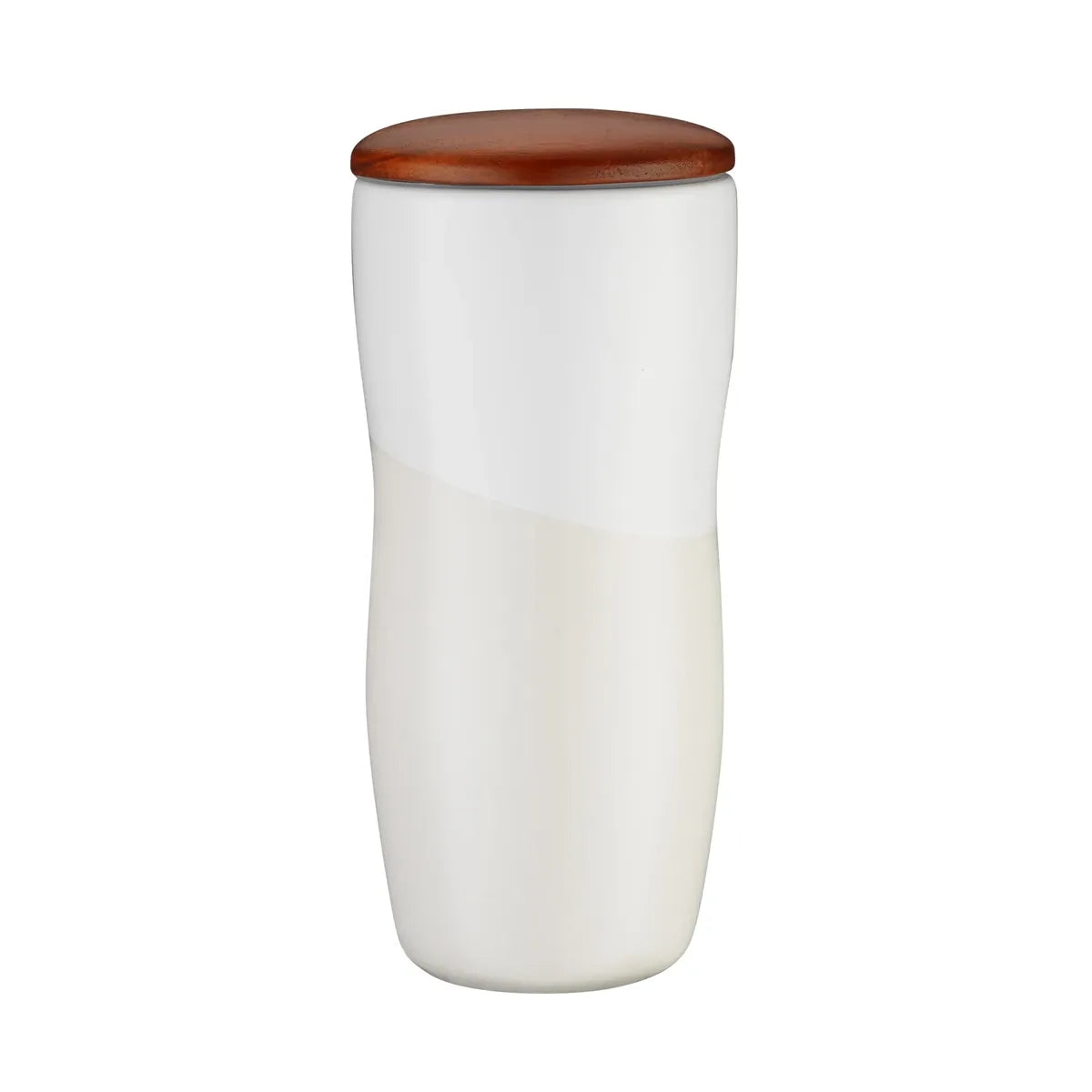 12 oz. Ceramic Tumbler w/ Wood Lid