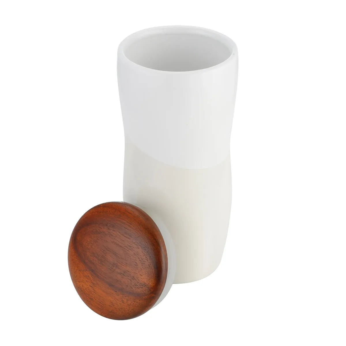 12 oz. Ceramic Tumbler w/ Wood Lid