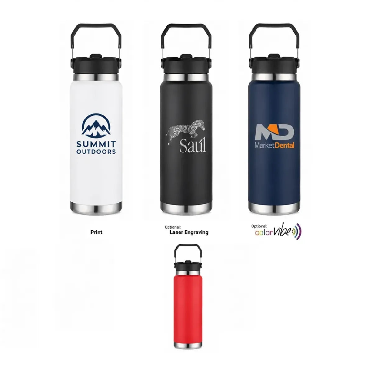 30 oz Bottle with Straw and Carrier