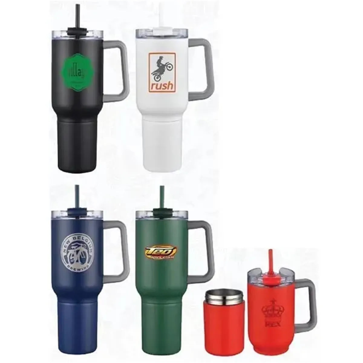 21 oz Dual Mug with Straw and Can Holder