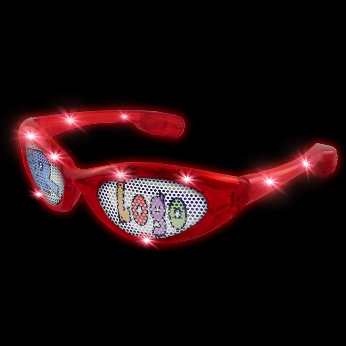 Light-Up Red Imprinted-Lens Sunglasses