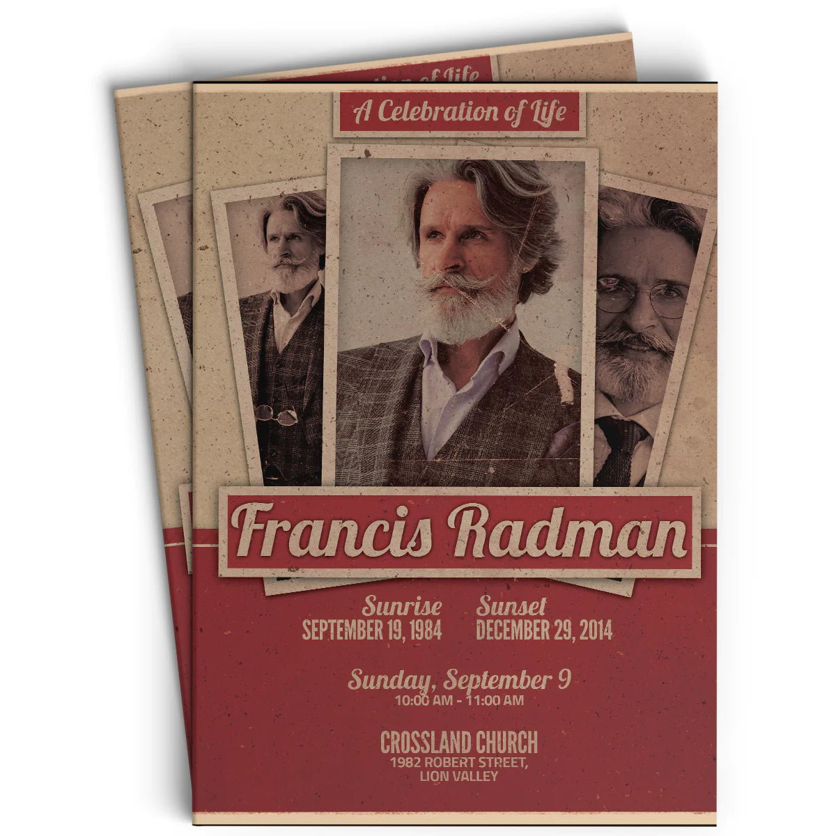 #36MP Vintage Love Memorial Program Design