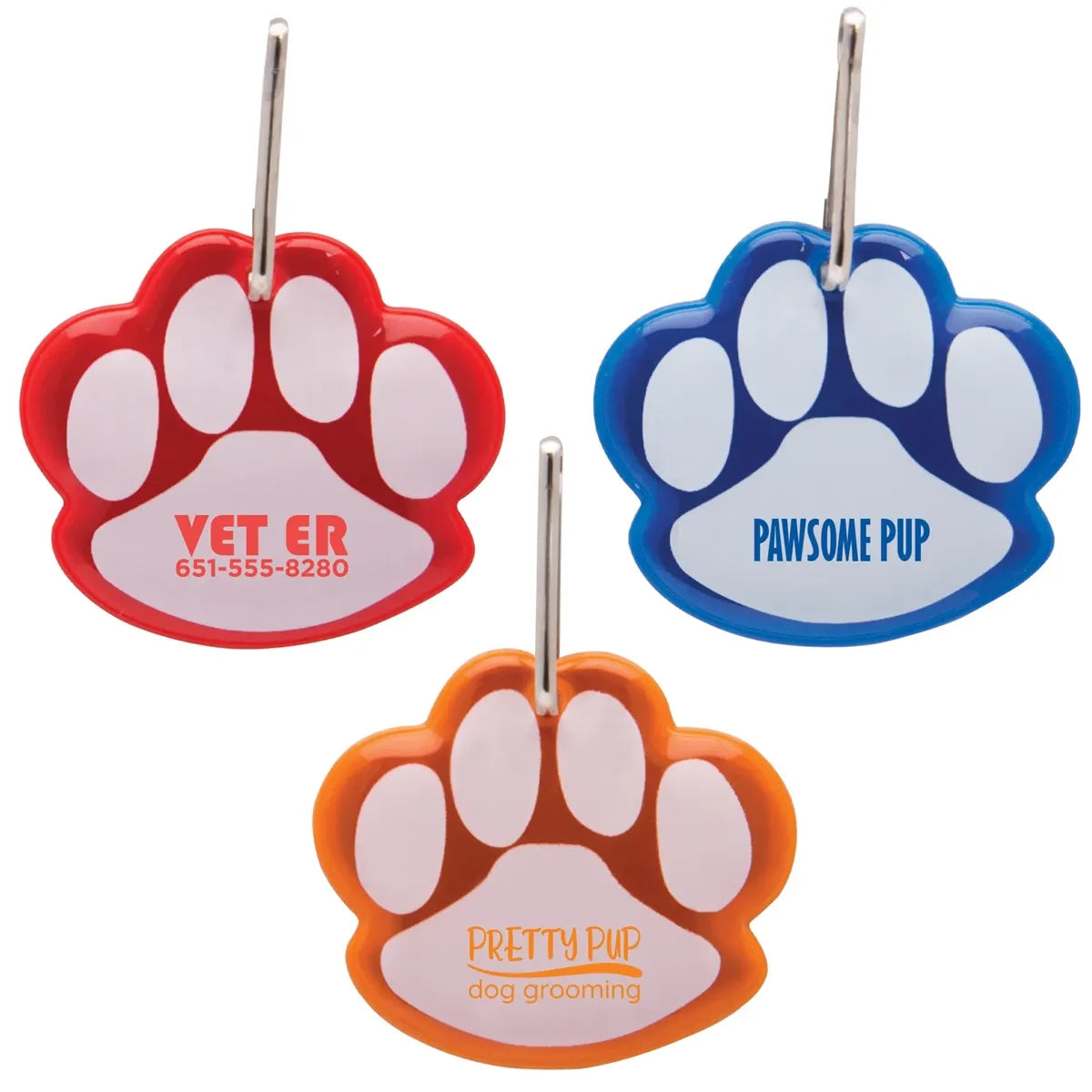 Paw Shaped Reflective Collar Tag
