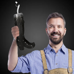 Black Western Boot Yard Glass