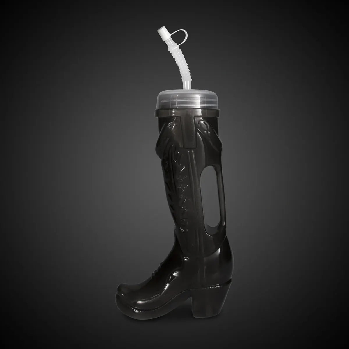 Black Western Boot Yard Glass