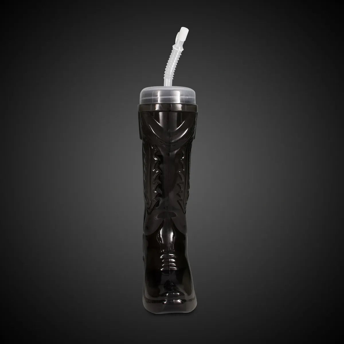 Black Western Boot Yard Glass
