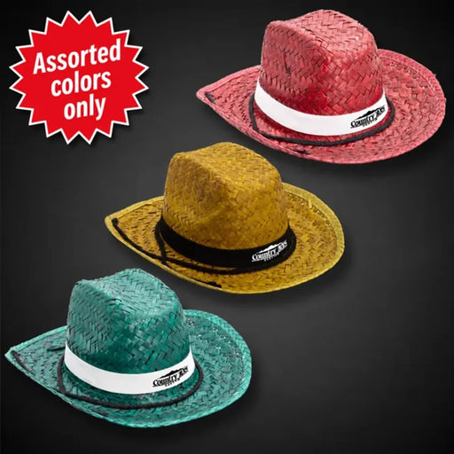 Adult Straw Cowboy Hat — Assorted Colors
