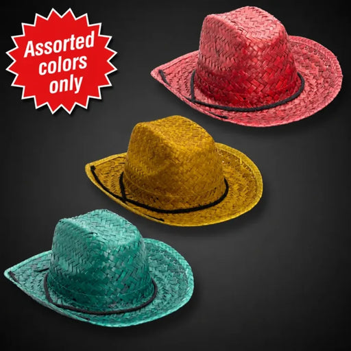 Adult Straw Cowboy Hat — Assorted Colors