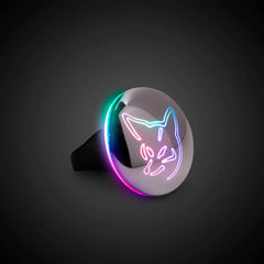 Light-Up Silver Button Ring