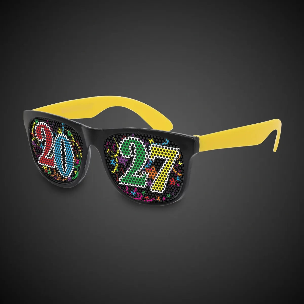 2027 New Year Neon Yellow Sunglasses
