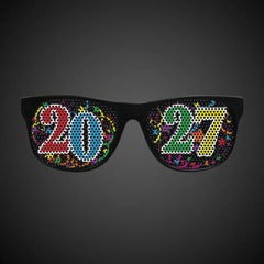 2027 New Year Neon Yellow Sunglasses