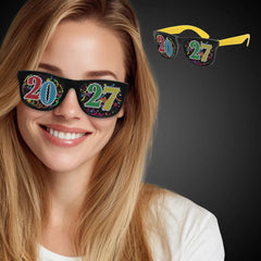 2027 New Year Neon Yellow Sunglasses