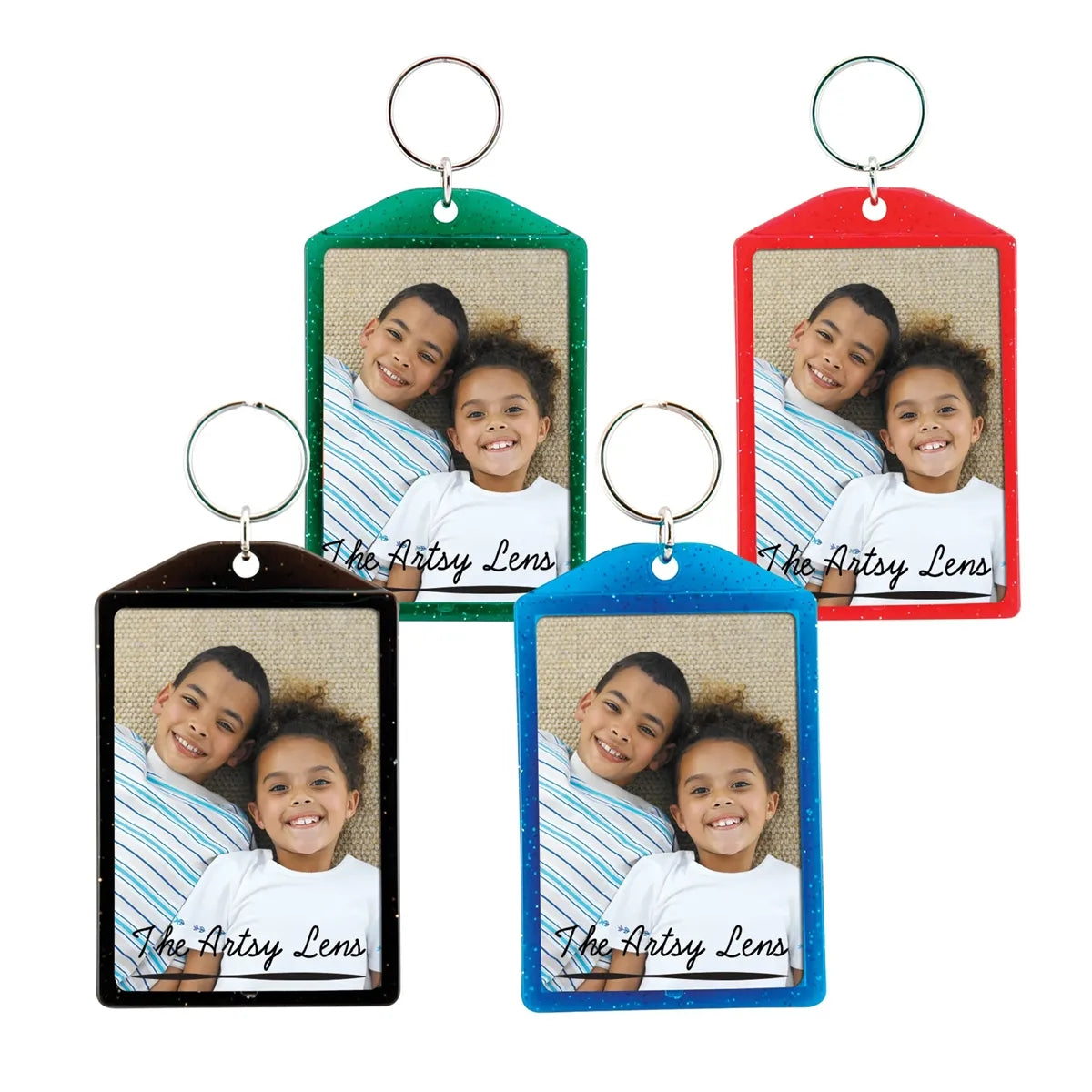 Translucent Sparkle Snap-In Key Tag — 2 3/8" x 3 5/8"