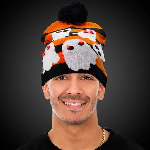 Light-Up Ghost Knit Hat