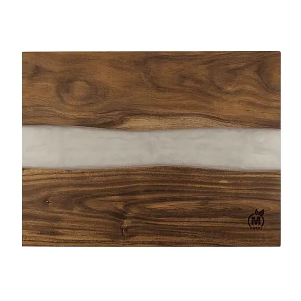 Acacia with White Pearl Resin Serving Board 15.75" x 11.75"