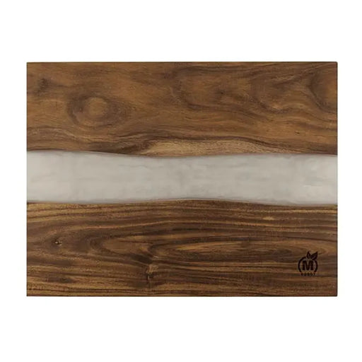 Acacia with White Pearl Resin Serving Board 15.75" x 11.75"
