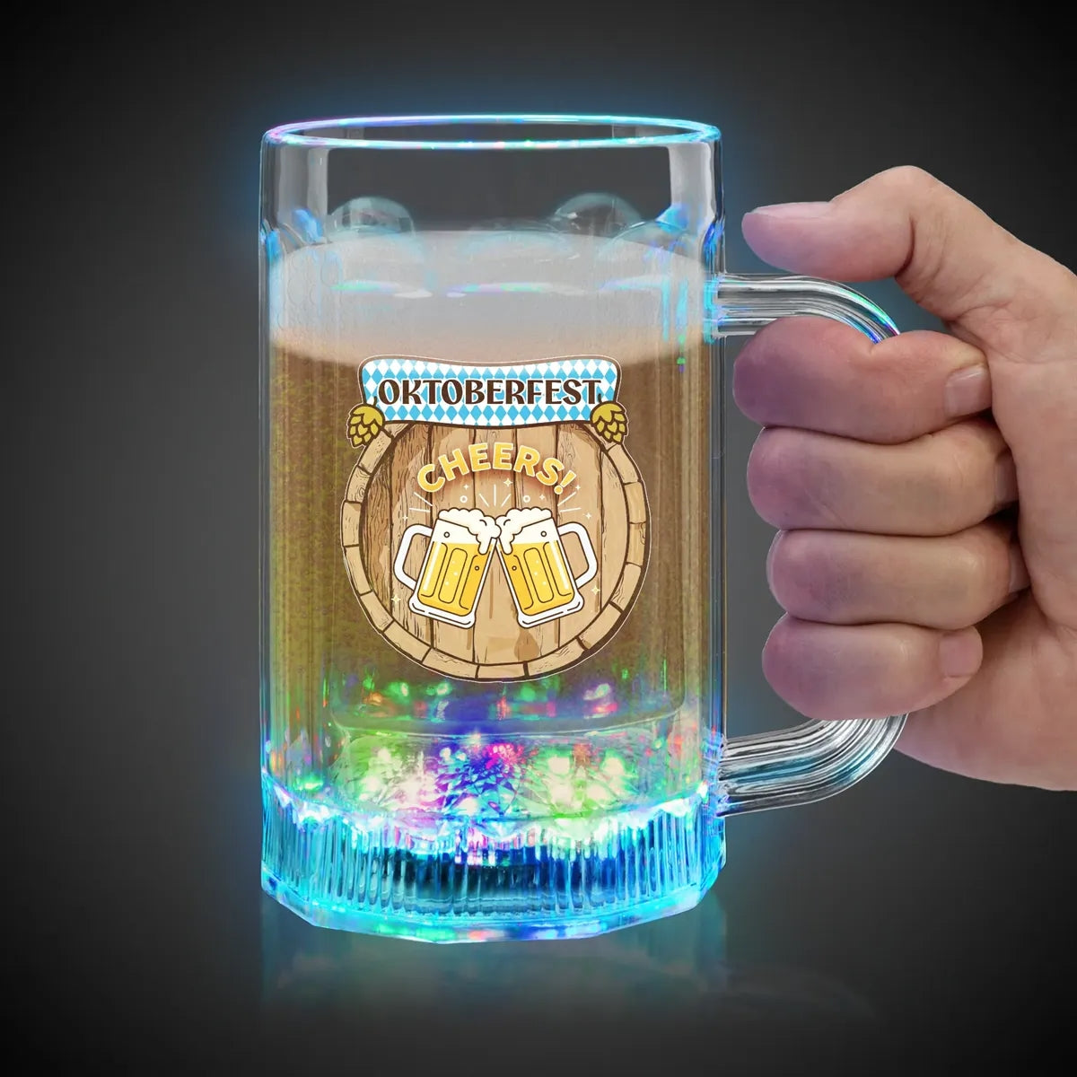 Oktoberfest "Cheers" Light-Up Beer Mug 16 oz