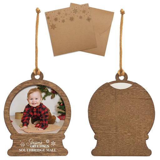 Photo Snowglobe Wood Holiday Christmas Tree Ornament