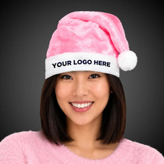 Pink Plush Mrs. Claus Hat