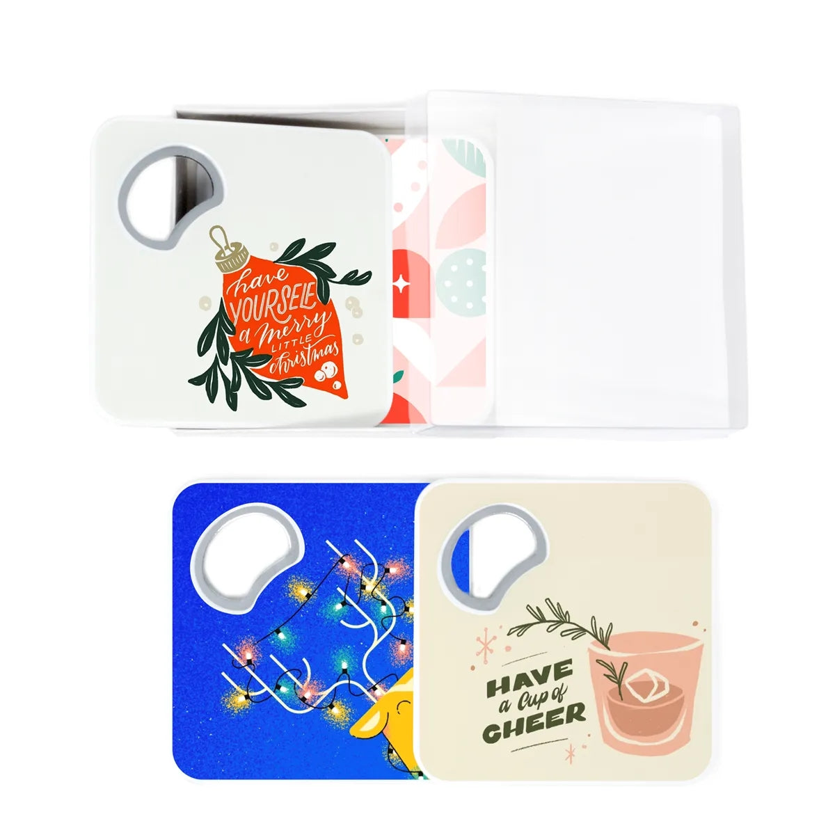 Magnetic Coaster + Bottle Opener Set