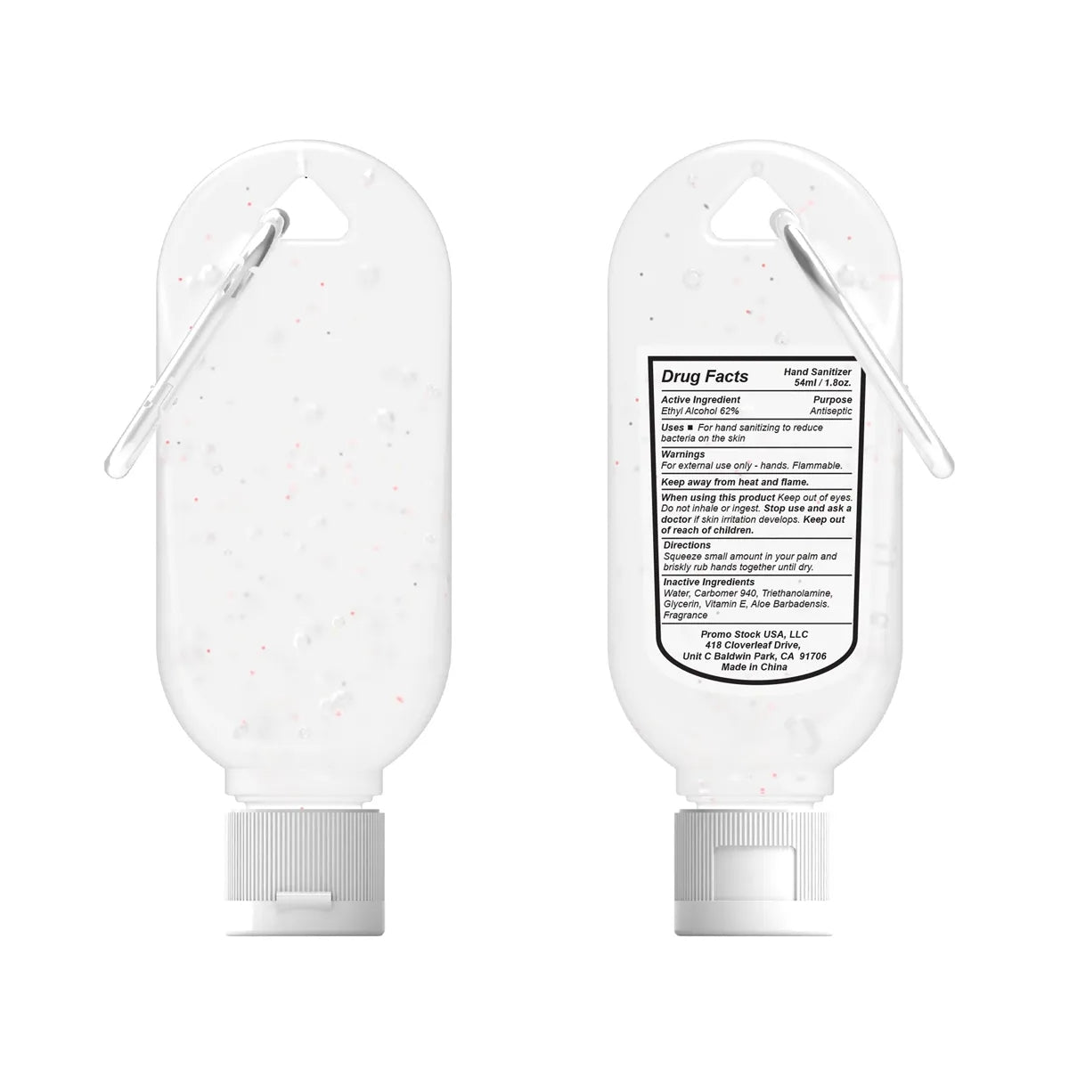 1.8oz Hand Sanitizer with Carabiner 75% Alcohol
