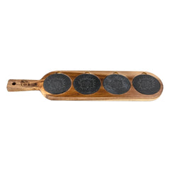 Long Flair Acacia Wood/Slate Serving Board