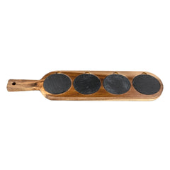 Long Flair Acacia Wood/Slate Serving Board
