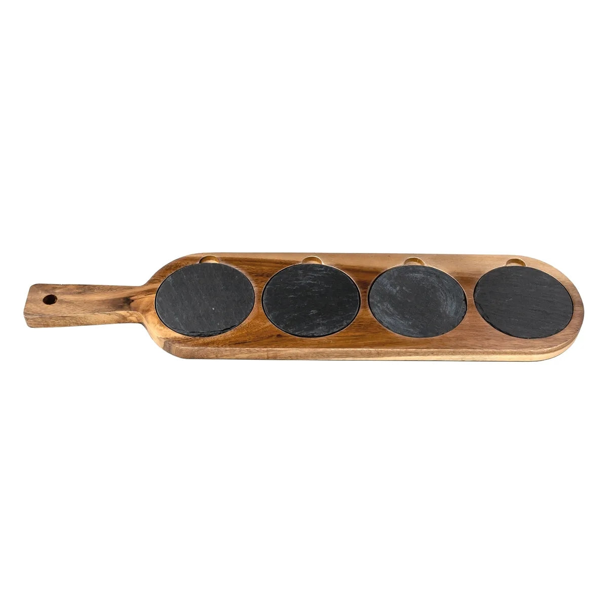 Long Flair Acacia Wood/Slate Serving Board