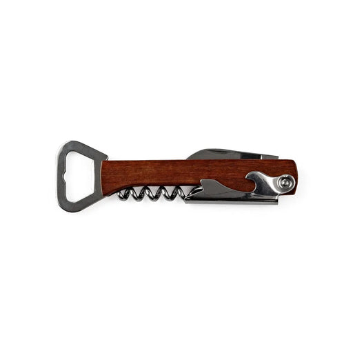 5 1/4" Wooden Bottle Opener & Wine Corkscrew