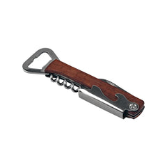 5 1/4" Wooden Bottle Opener & Wine Corkscrew