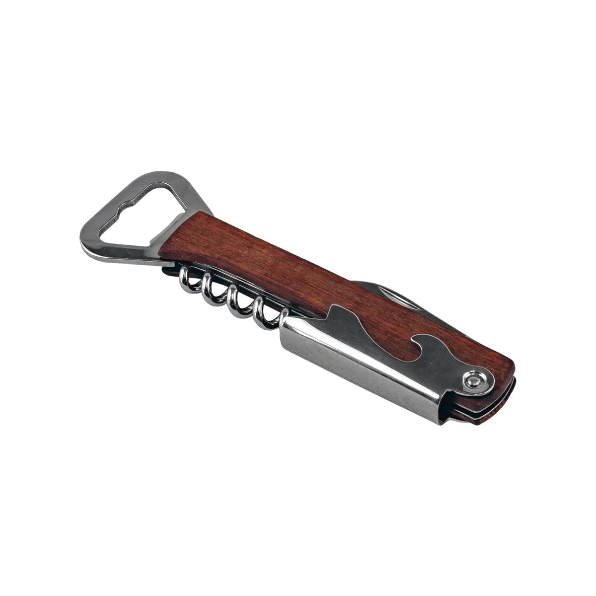 5 1/4" Wooden Bottle Opener & Wine Corkscrew