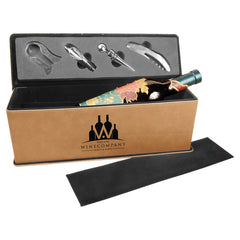 Leatherette Wine Tool Set and Bottle Case