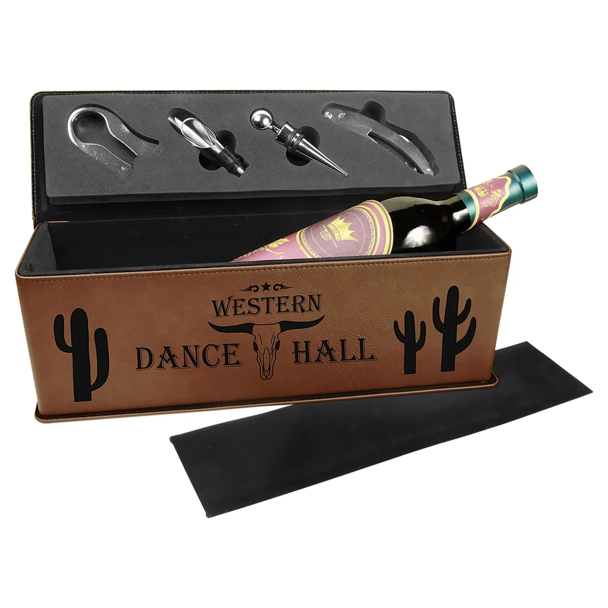 Leatherette Wine Tool Set and Bottle Case