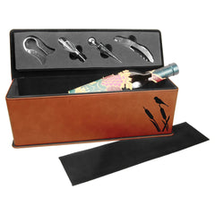 Leatherette Wine Tool Set and Bottle Case
