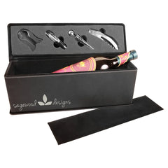 Leatherette Wine Tool Set and Bottle Case