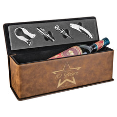 Leatherette Wine Tool Set and Bottle Case