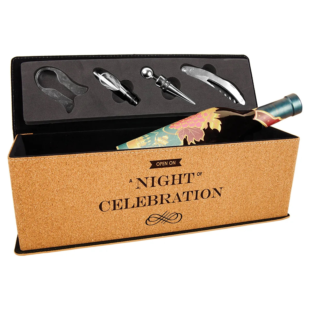 Leatherette Wine Tool Set and Bottle Case