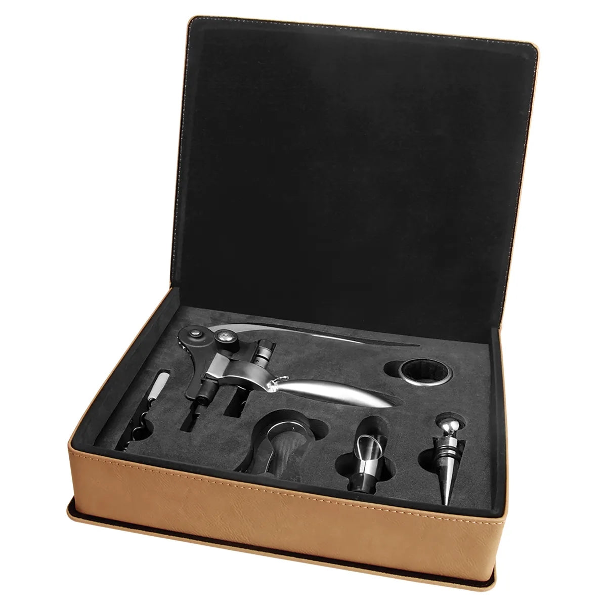 Leatherette Wine Tool Push Lever Set