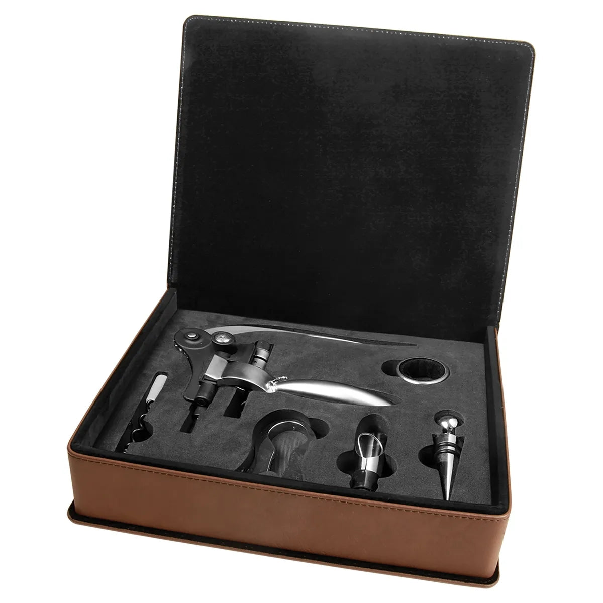 Leatherette Wine Tool Push Lever Set