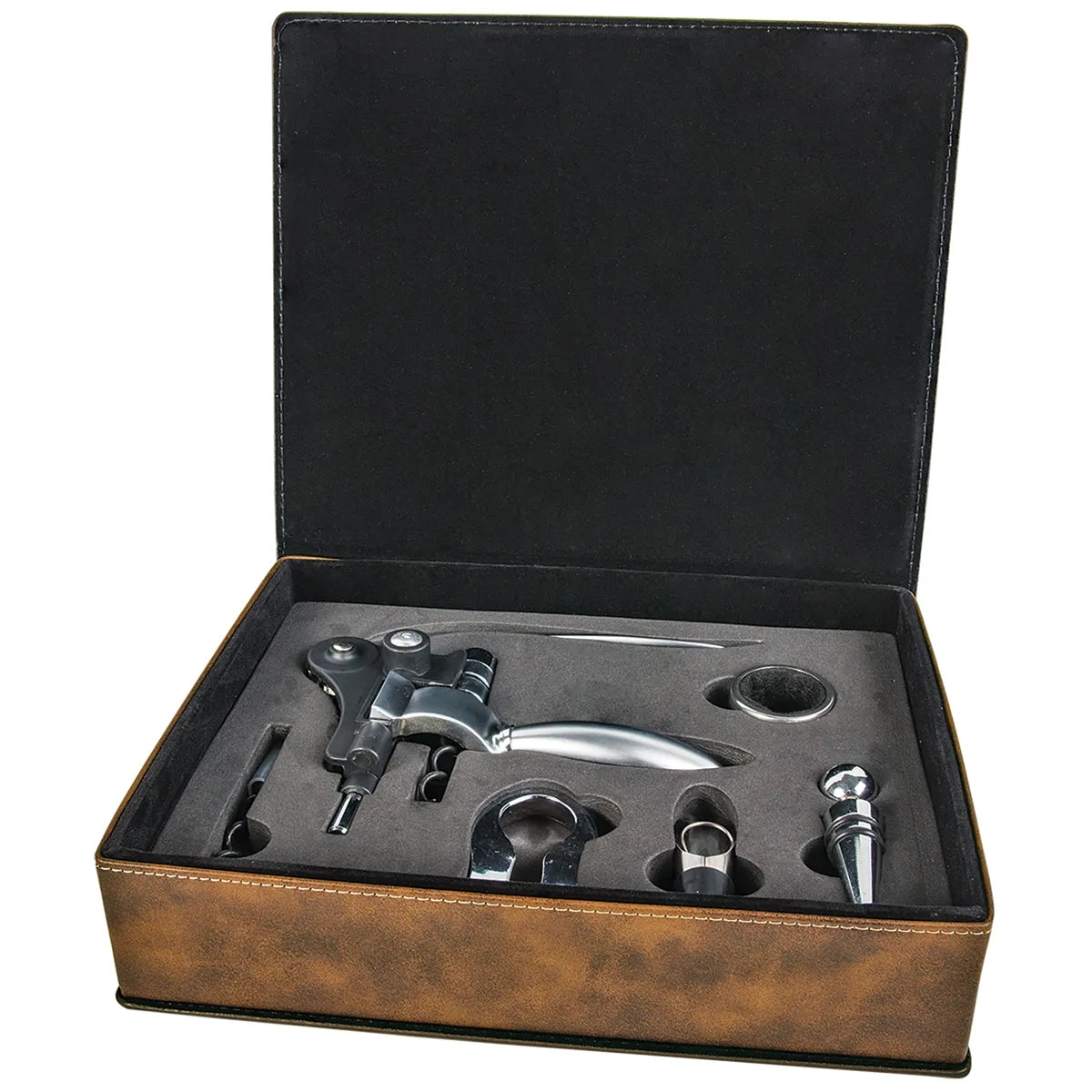 Leatherette Wine Tool Push Lever Set