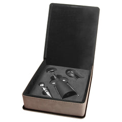 Leatherette Wine Tool Screw Lever Set