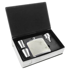 Leatherette 6 oz Flask Gift Box Set